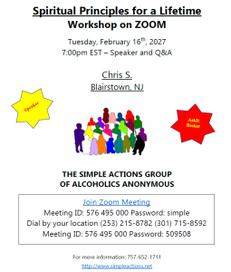 Chris S. - Spiritual Principles Workshop on ZOOM @ Zoom